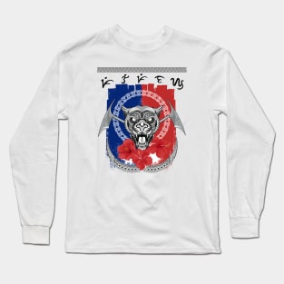 Philippine Headhunter/Tribal Art Tiger/Badlit word Pilipinas (Philippines) Long Sleeve T-Shirt